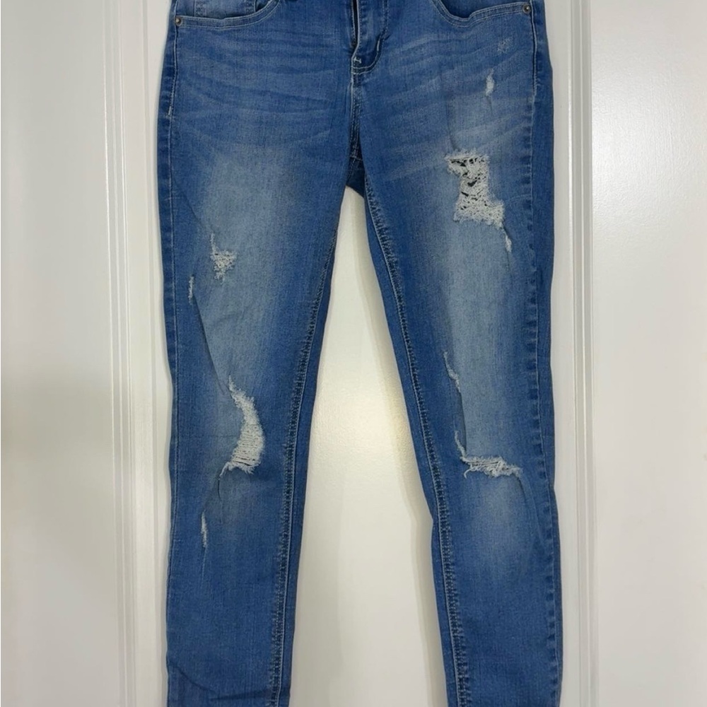 Rue21 Blue Distressed Skinny Jeans